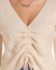 BW22T09380 - Tie Top- Cream-