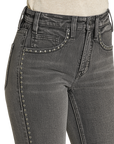Studded Charcoal Straight Jean-