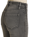 Studded Charcoal Straight Jean-
