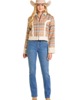 Plaid Shacket with Sherpa Trim-