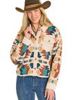 Aztec Print Cardigan- Sherpa-