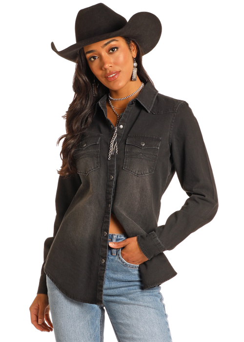 Denim Shirt- BWN2S03703- Black