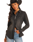 Denim Shirt- BWN2S03703- Black