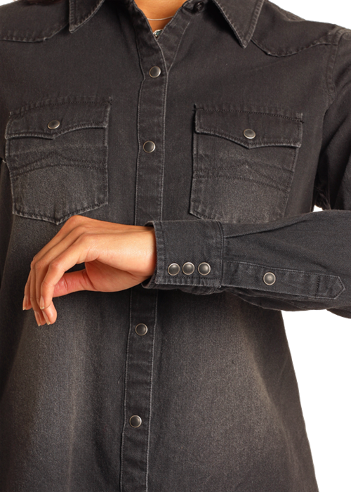 Denim Shirt- BWN2S03703- Black