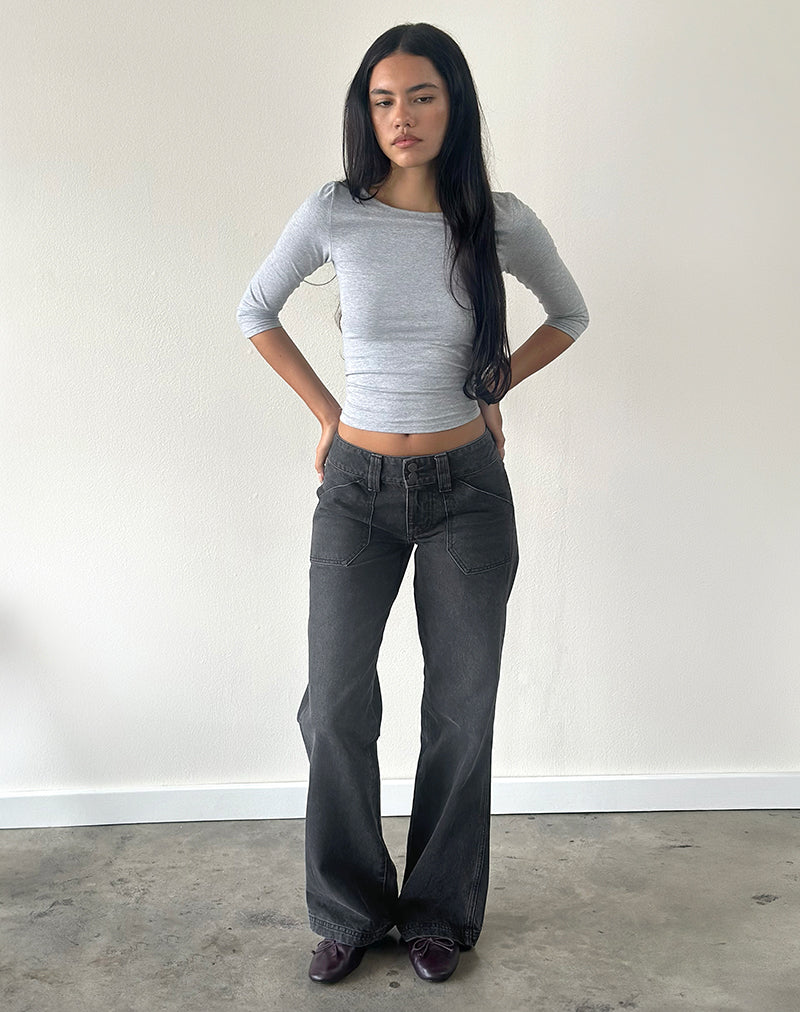 Low Rise Cargo Jean - Black