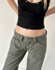 Low Rise Cargo Jean - Olive