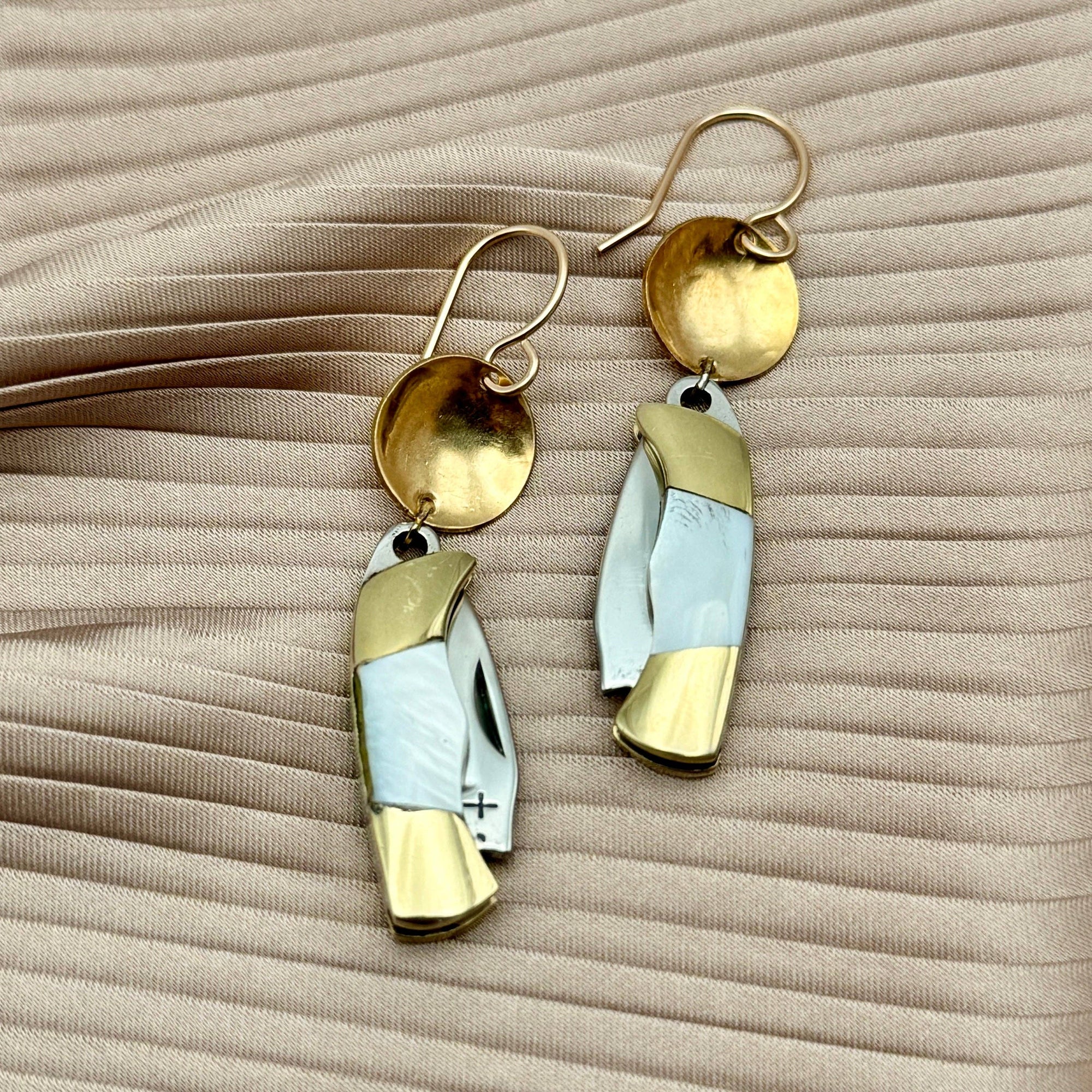 The Billie Earrings: Mother of Pearl Handle-