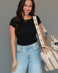 Taupe, Cream, Brown & Black Western Duffel