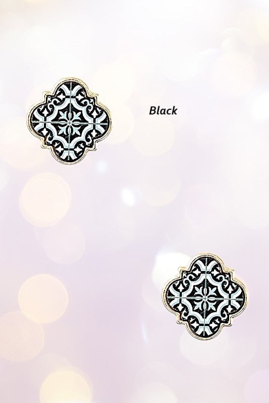 Post Earring- Ceramic Tile- 175384-