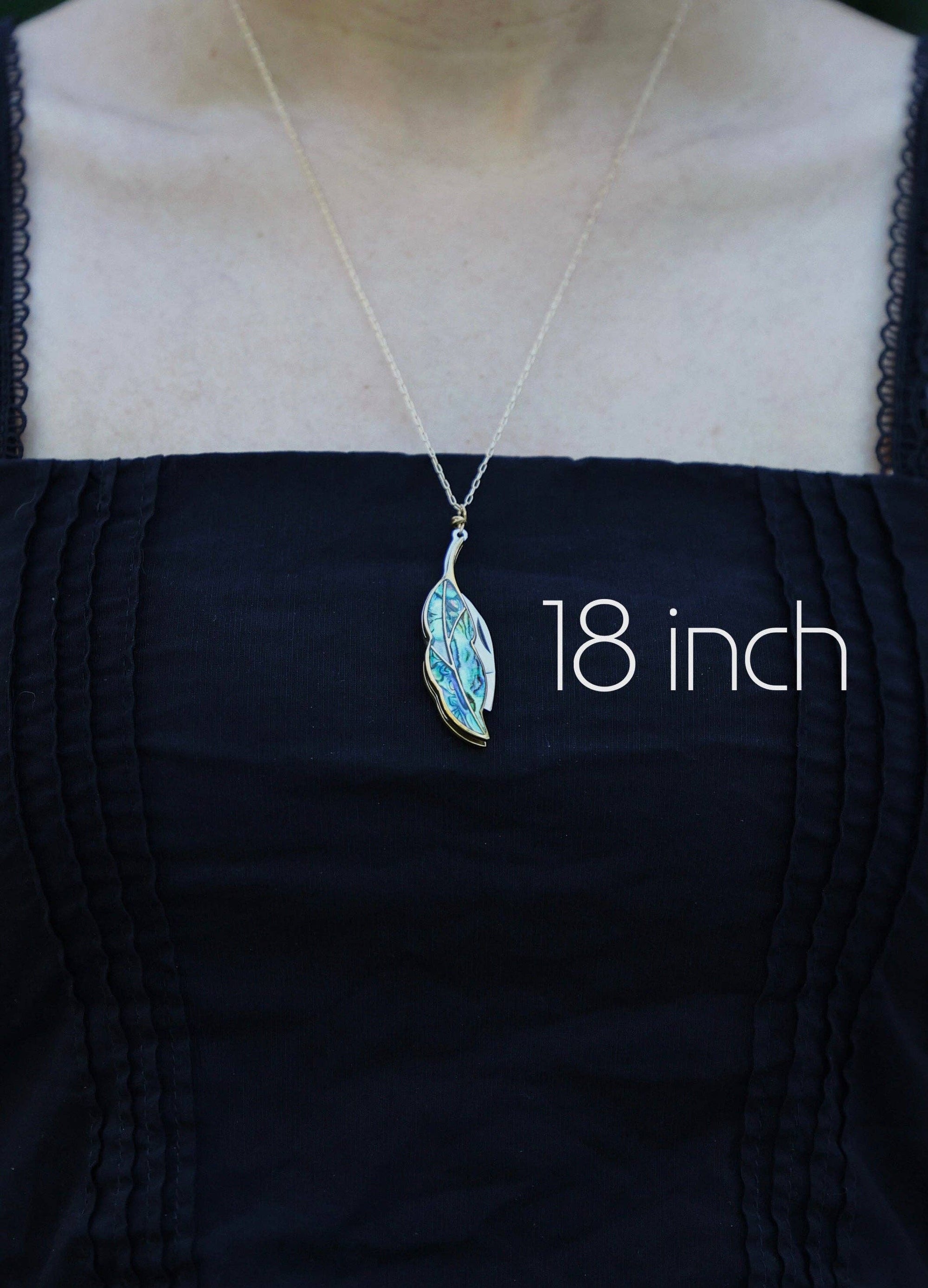 Plume Necklace: 18" Silver Chain
