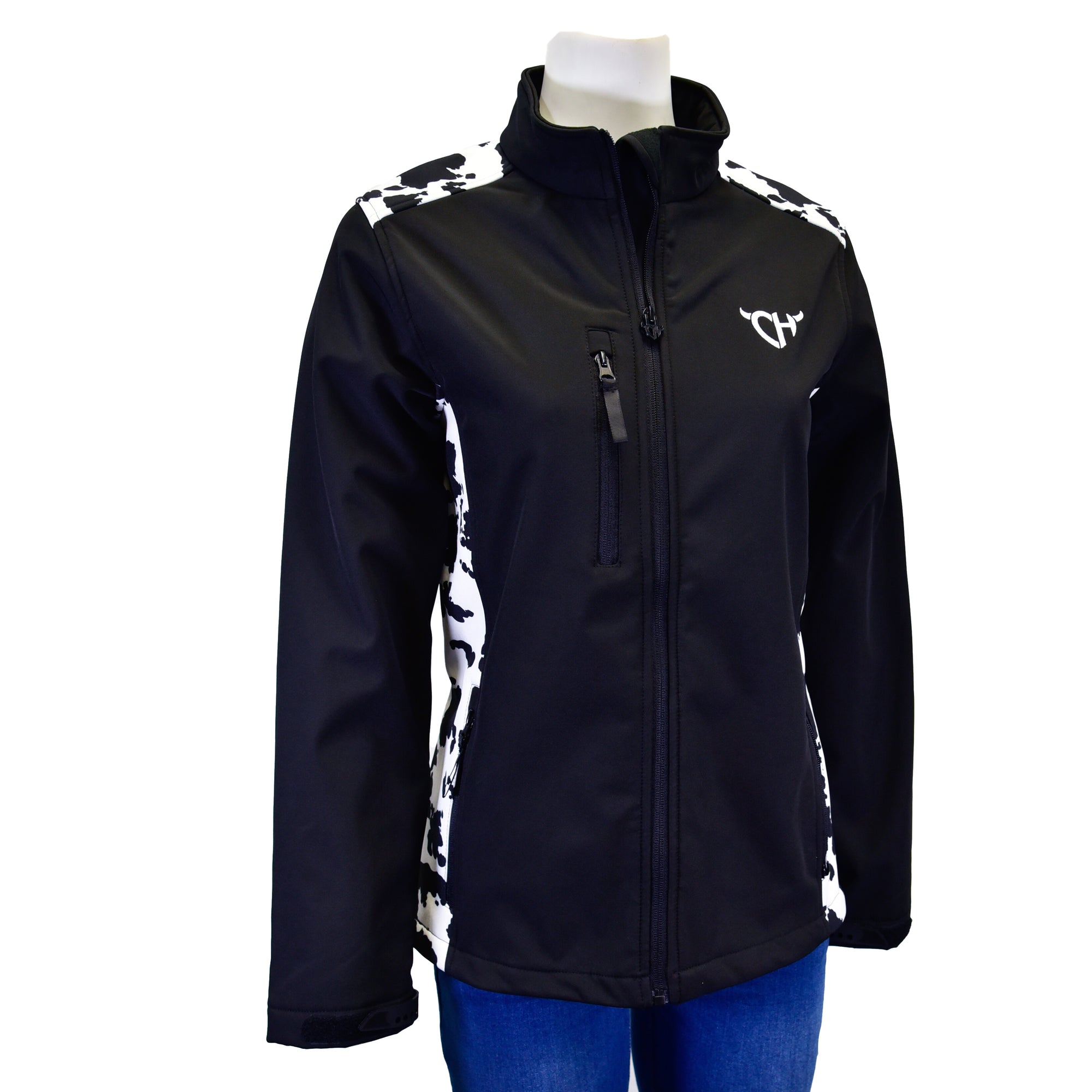 Cowprint Softshell Jacket- Black- 292293- 