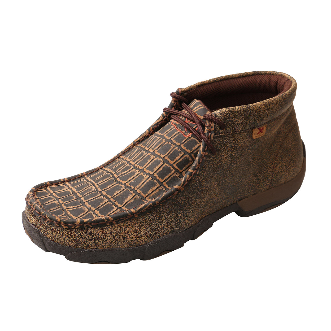 Men's Work Driving Moc  10.5 M Cayman Print/ Brown