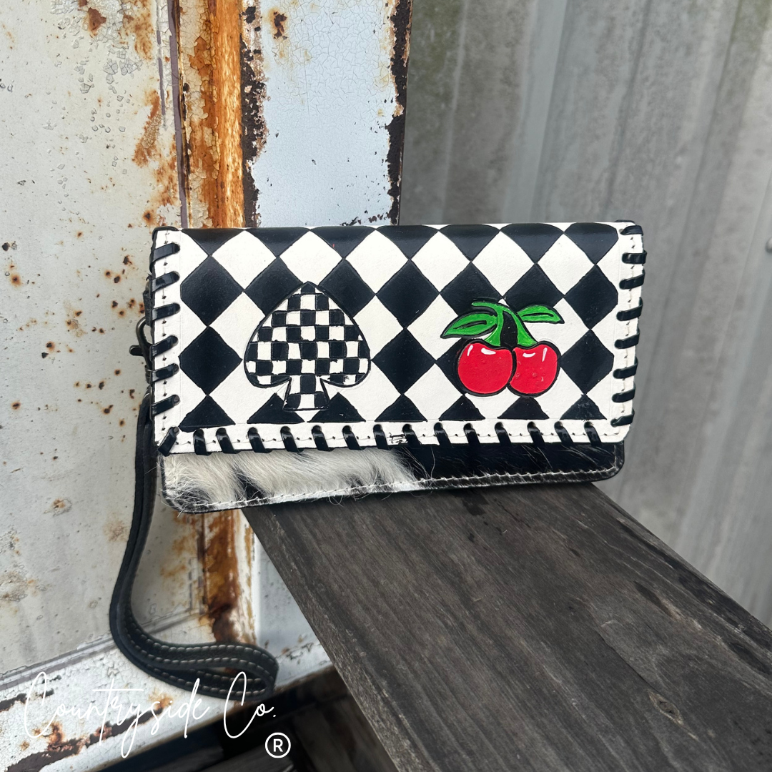Two Step Cowhide Wallet Wristlet