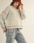 Relax Sweater with Contrast Stitch-
