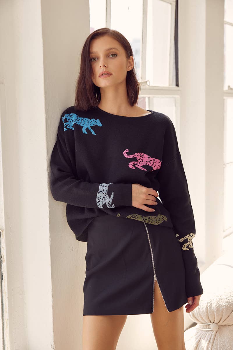 Side Zip Mini Skirt- Black