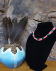Turquoise and Glass Bead Necklace- Native Made