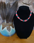 Turquoise and Glass Bead Necklace- Native Made