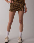 Leopard Skort with Side Slit-