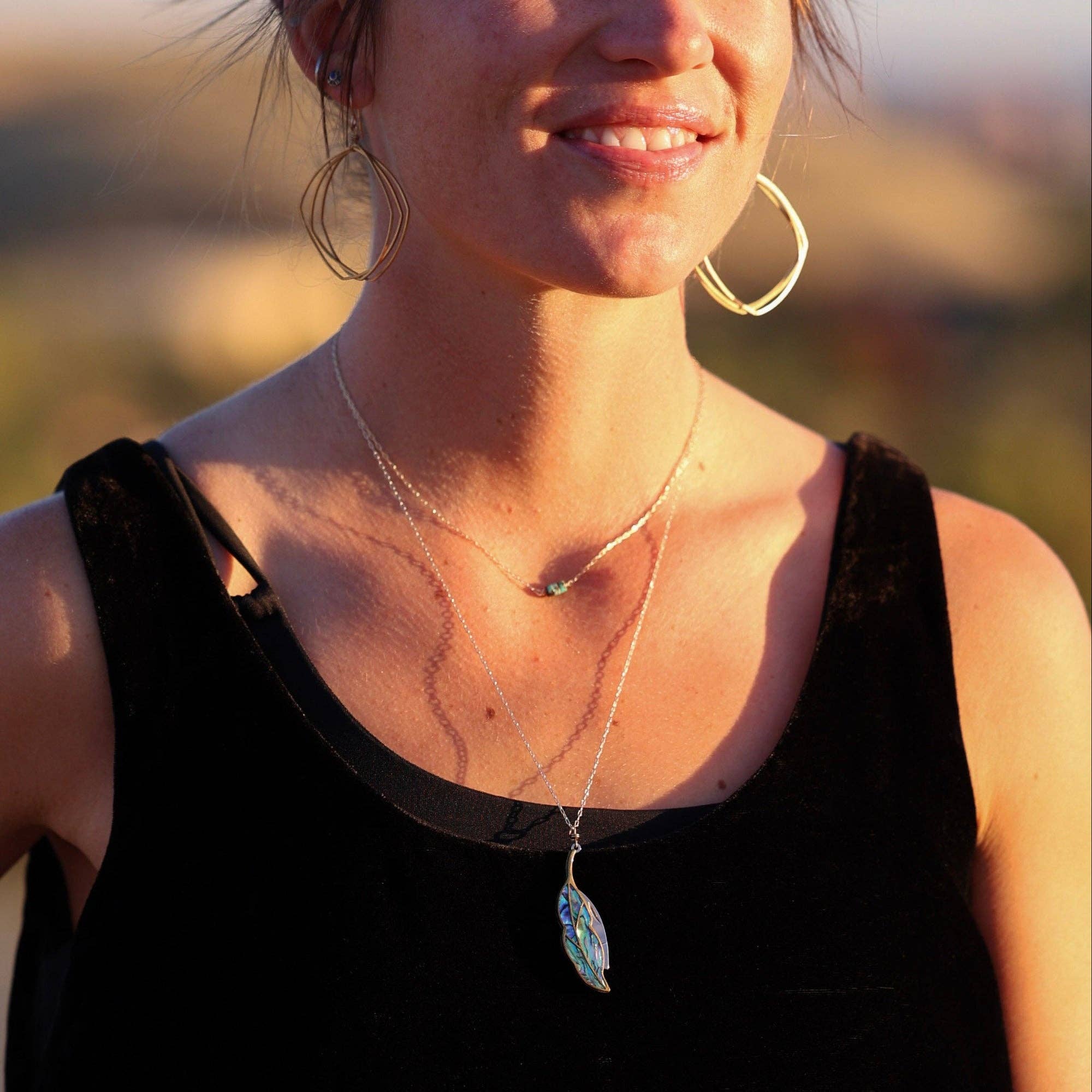 Plume Necklace: 18" Silver Chain