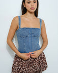 Denim Bustier Top