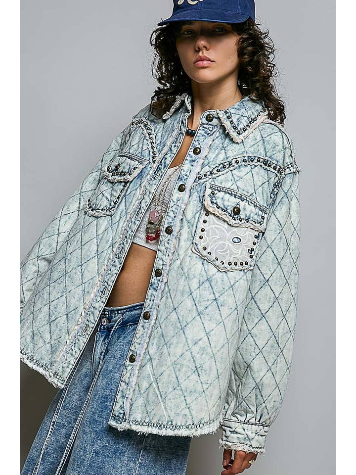 Studded Denim Jacket-
