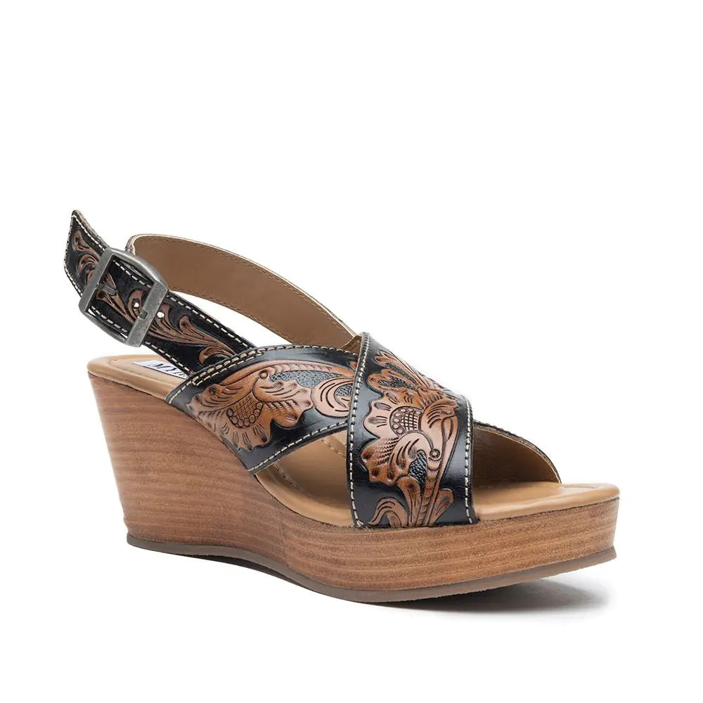 Flower Ridge - Handtooled Wedge- 