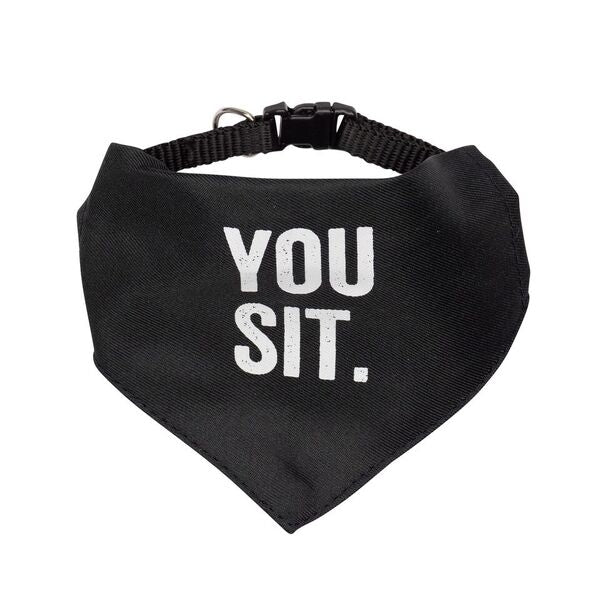 SnarkCity- Pet Collar/Bandana "You Sit" L