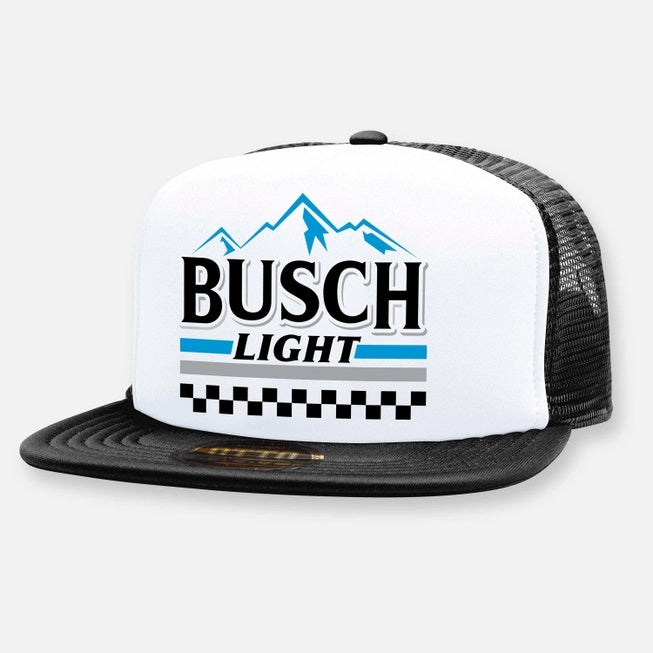 Busch Light Racing Hat- Black/White Mountains-