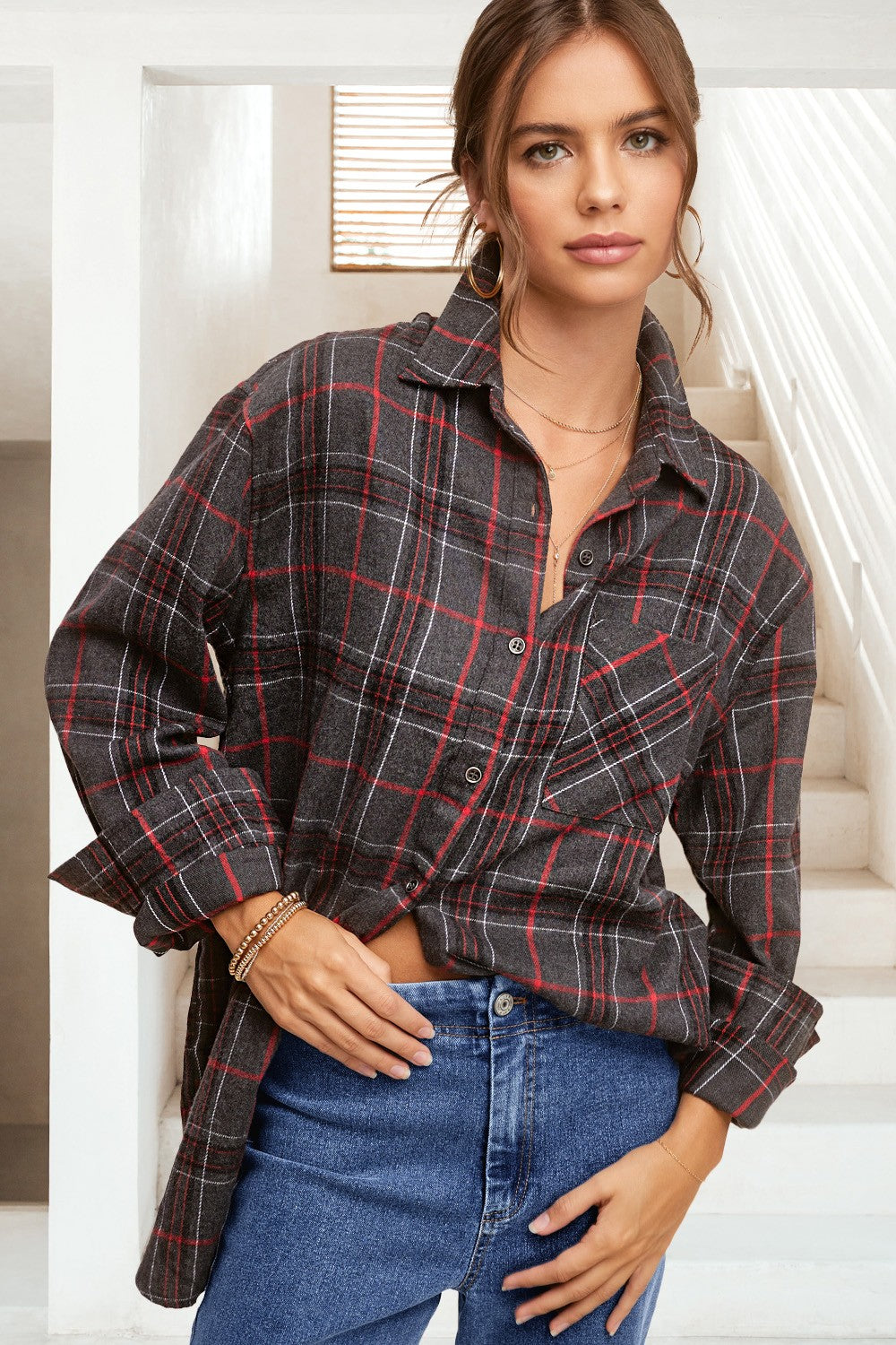 Encore Plaid Shirt- Grey 
