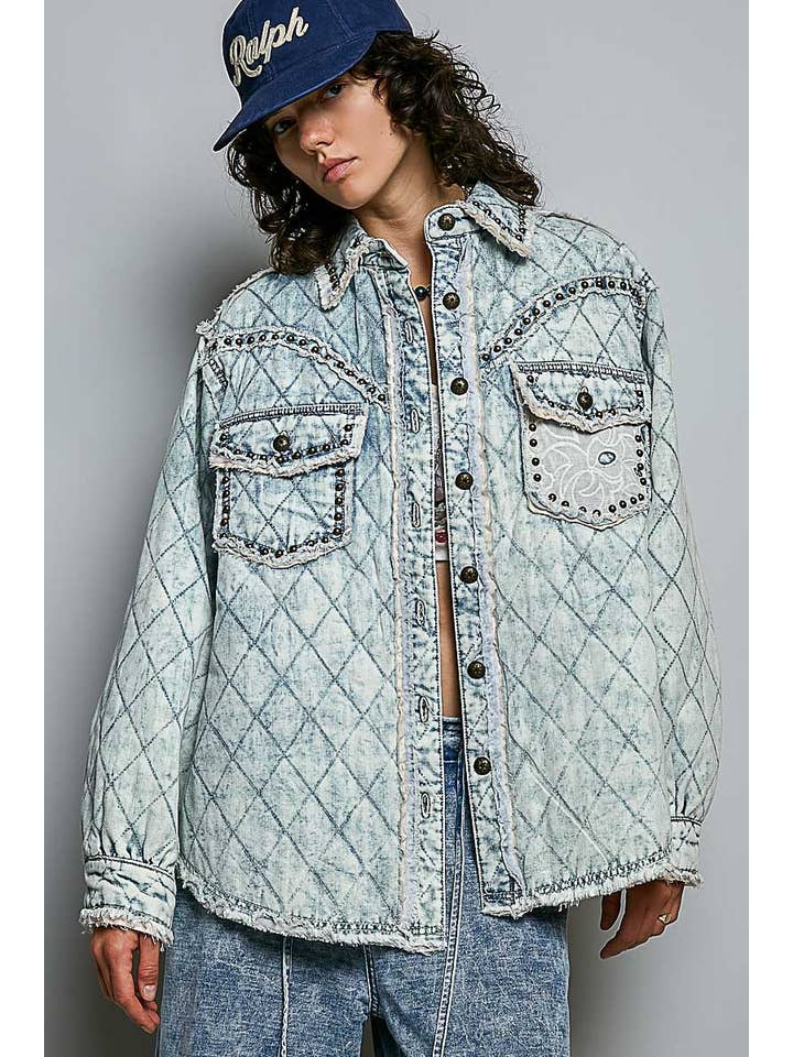 Studded Denim Jacket-