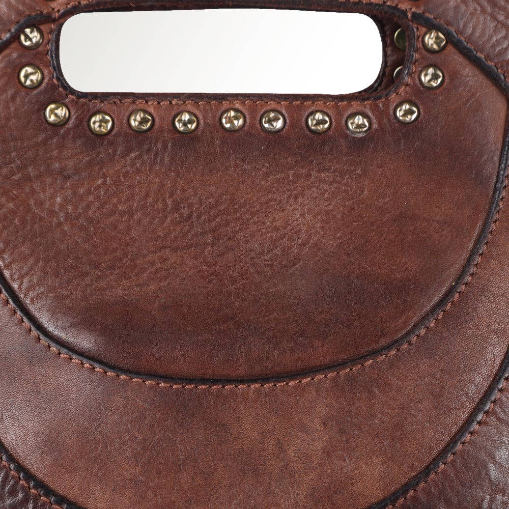 Top Handle Leather Bag with Circle : SWC173CG