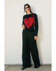 Broken Heart Sweater- Black-