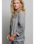 Tassle Boho Blouse- Charcoal-