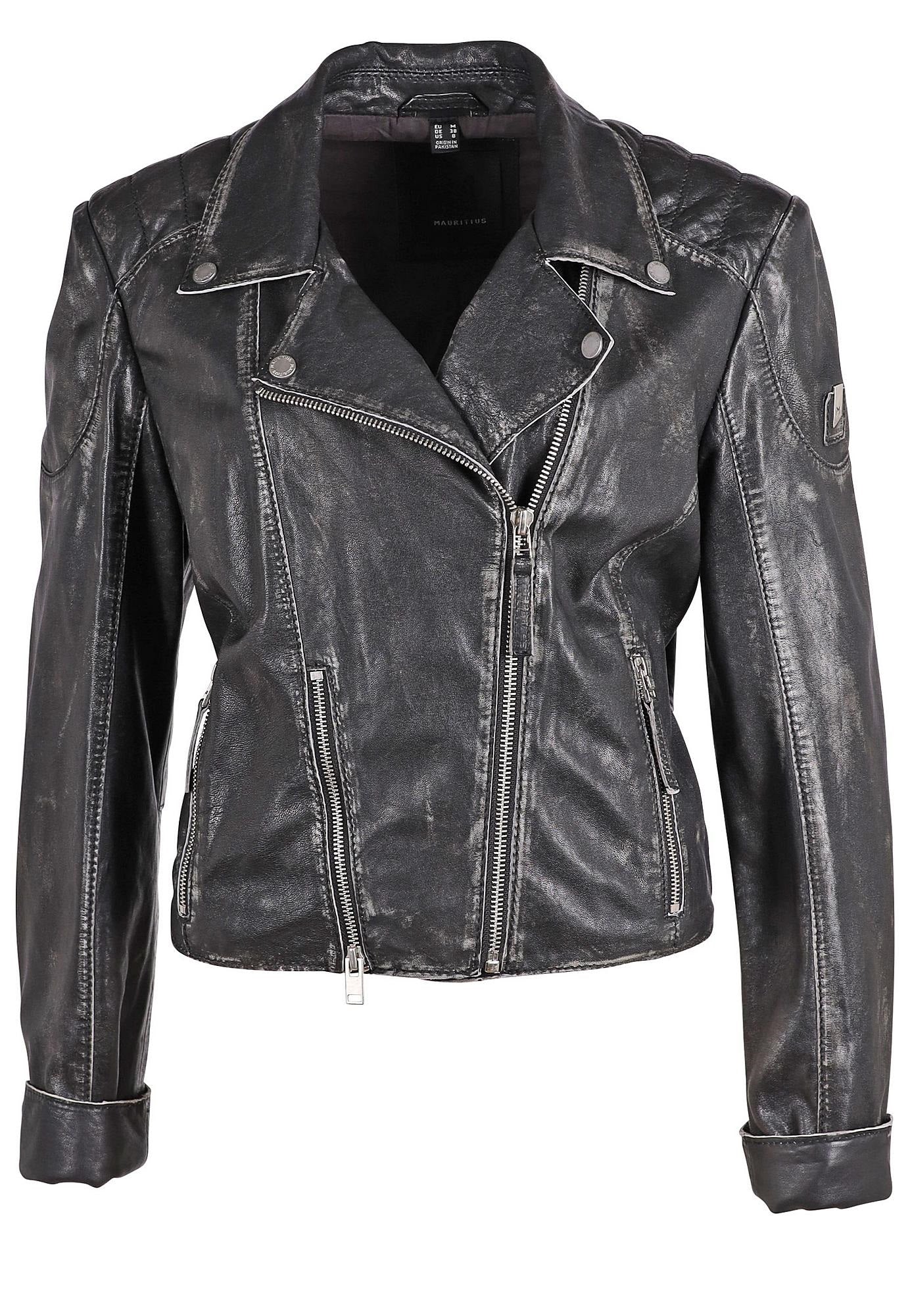 Reanon Leather Jacket- Vintage Black- 
