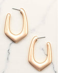 Geometric Semi-Hoop Earring- Silver