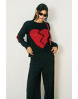 Broken Heart Sweater- Black-
