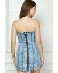 Vintage Wash Denim Tube Dress-