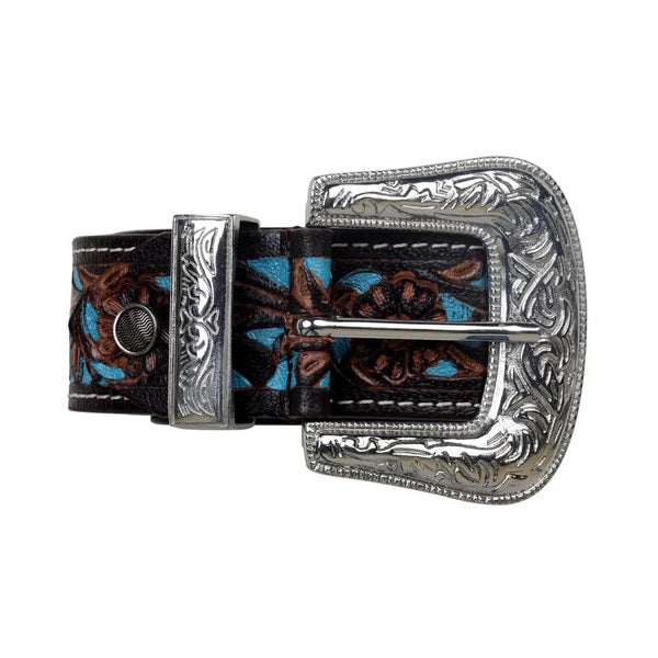 Turquoise Handtooled Belt- S-2927- 