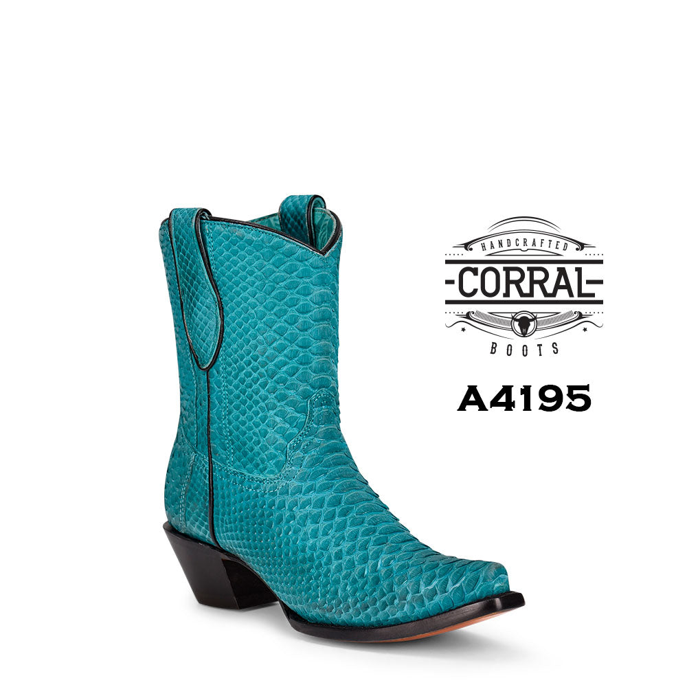 Blue Bayou - Turquoise Python Bootie