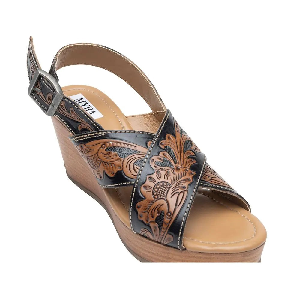 Flower Ridge - Handtooled Wedge- 