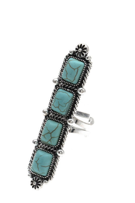 Cuff Ring- Turq- SR0288