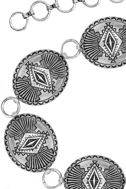 Concho Belt- SX0038- Silver- L/XL
