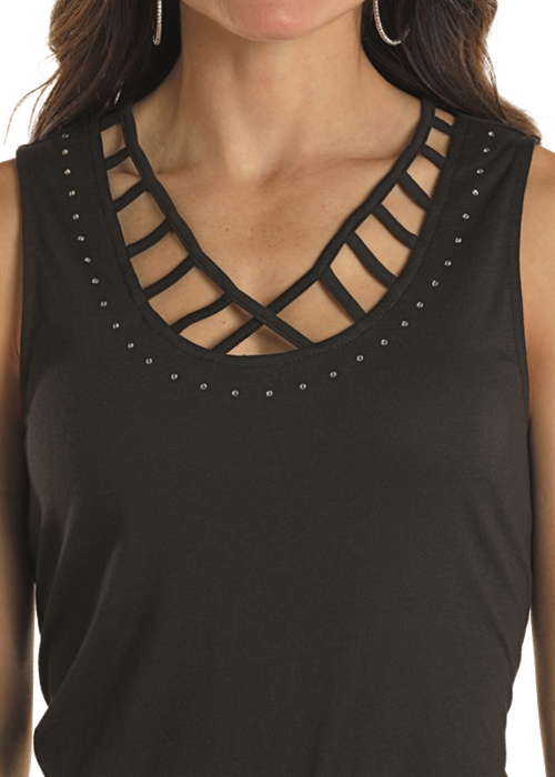 Strappy Rhinestone Tank- LW20T02899