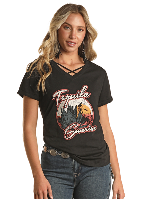 Tequila Sunrise Graphic Tee- 