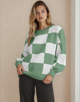 Checkered Sweater- Green