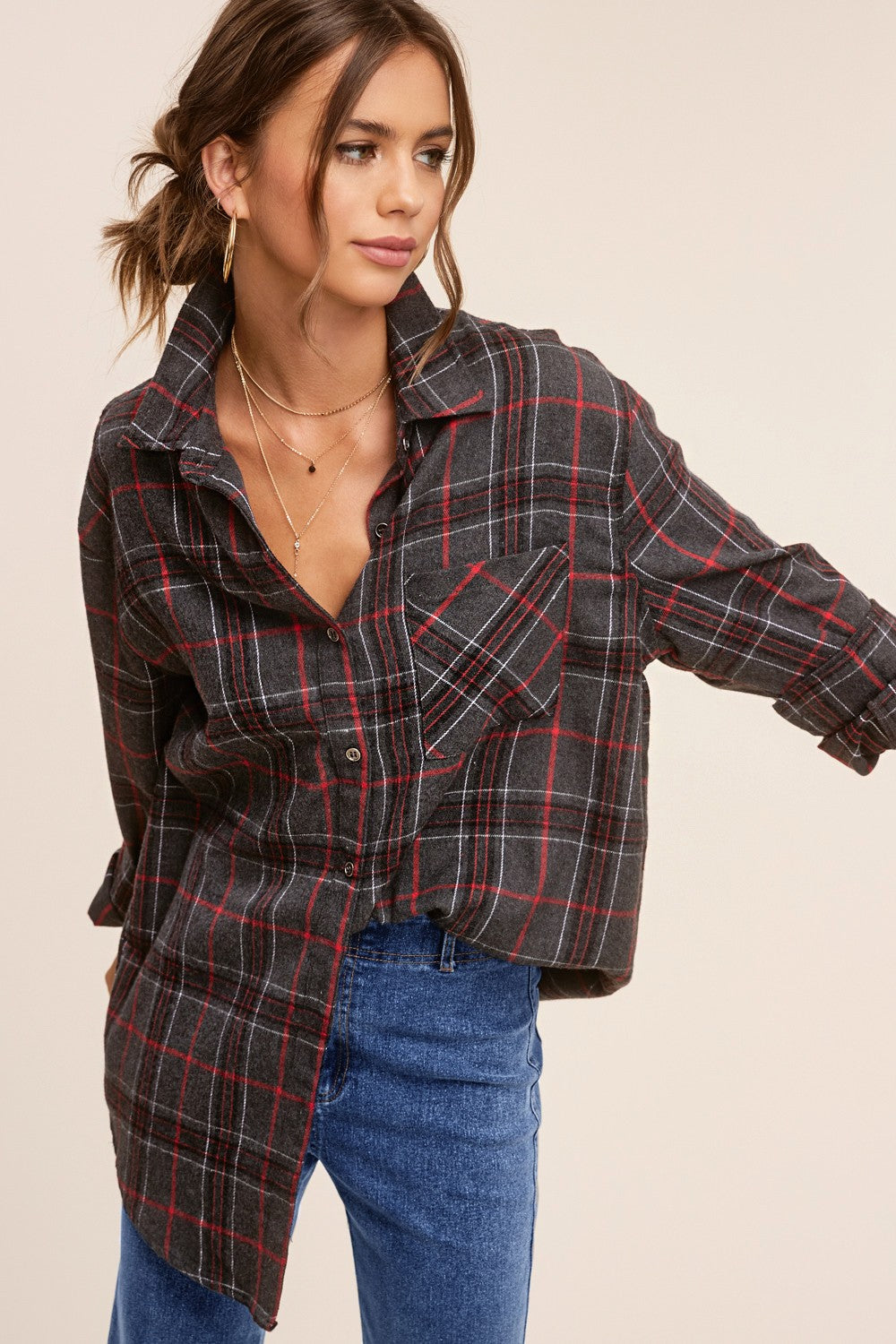 Encore Plaid Shirt- Grey 