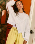 Asymmetric Hem Terry Top- Ash Grey-