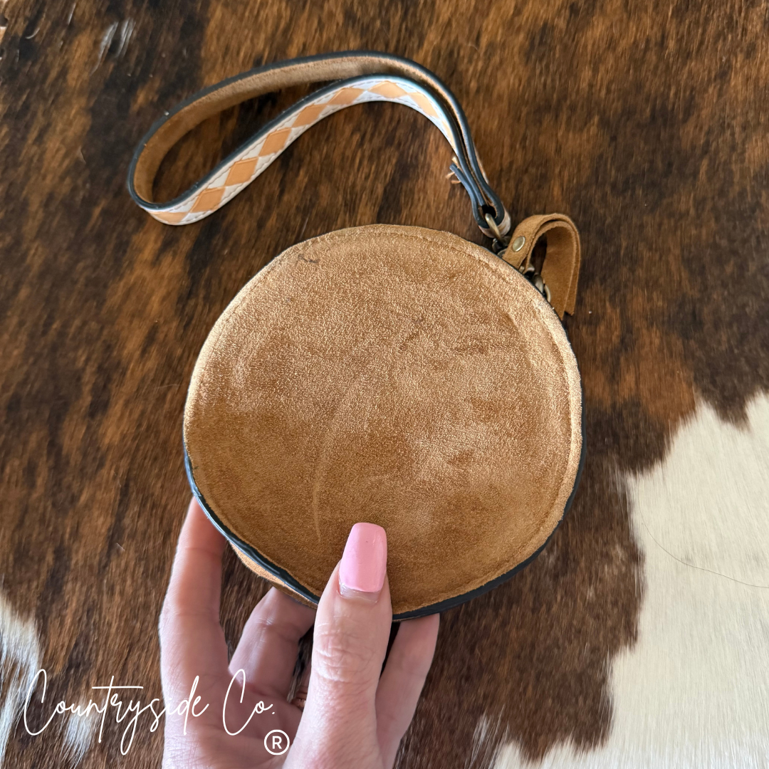 Bolt Checkered Circle Wristlet