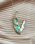 Plume Necklace: 18" Silver Chain