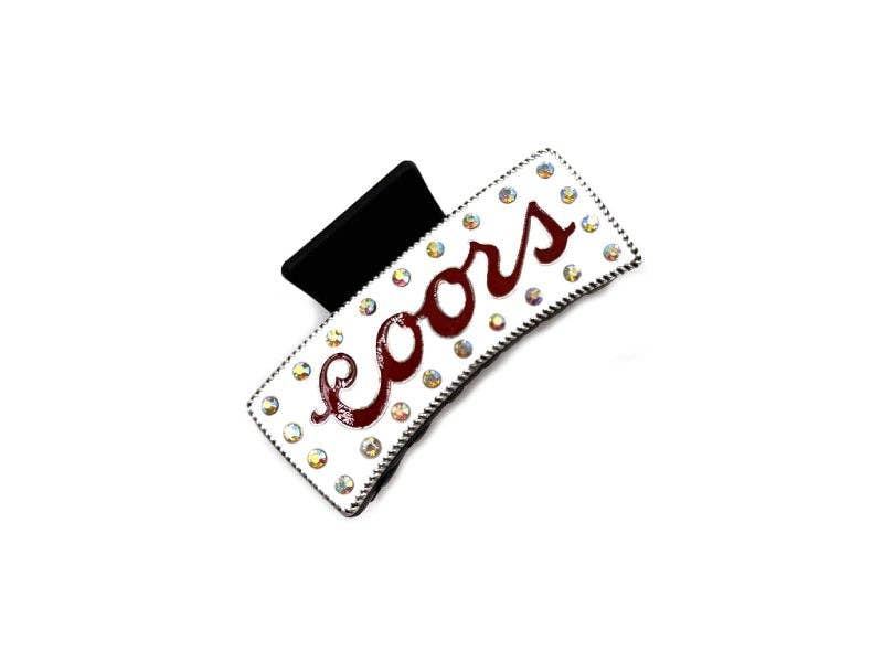 White Coors Claw Clip